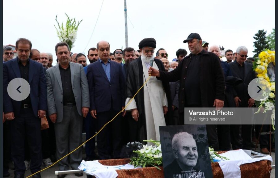 حضور کارکنان بهزیستی در مراسم وداع با پدر فوتبال گیلان