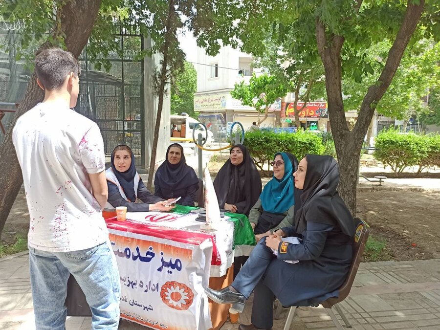 شهر قدس | میز خدمت اداره بهزیستی شهرستان در محلات کم برخوردار