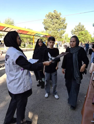 ساوجبلاغ | استقرار تیم سیار اورژانس اجتماعی در نمایشگاه گل و گیاه بهاره هشتگرد