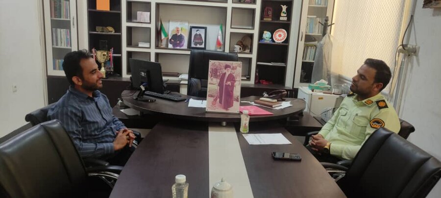 دشتی| دیدار رئیس بهزیستی شهرستان دشتی با رئیس پلیس مبارزه با مواد مخدر به منظور تعامل و هم‌افزایی بین‌بخشی