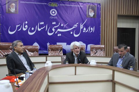 جلسه مدیر کل و معاون توسعه مدیریت و منابع بهزیستی فارس با رئیس اداره بازنشستگی و رفاه بهزیستی کشور , مدیر عامل بیمه ایران و مسئولین اداره رفاه کارکنان