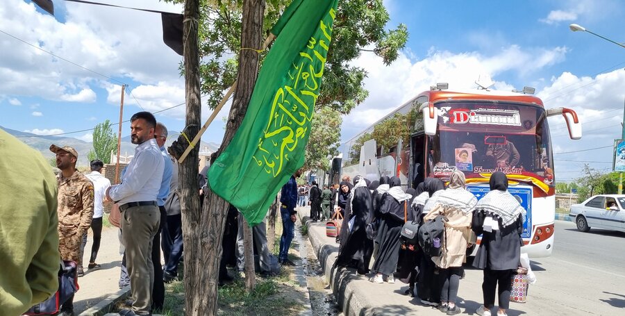 بدرقه پرشور کاروان زائران حرم امام خمینی (ره) در چالدران