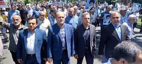 حضور مدیرکل و کارکنان بهزیستی گیلان در راهپیمایی خشم و نصر