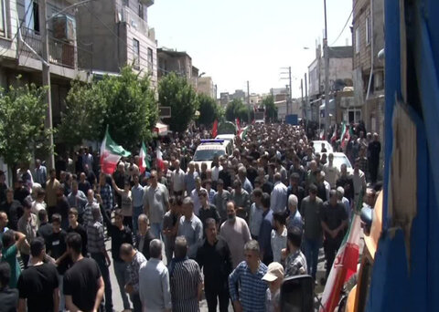 اشتهارد | حضور رئيس و كاركنان اداره بهزيستى و مردم شريف اشتهارد در آئين تشييع پيكر شهيدعليرضا خلج