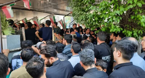 اشتهارد | حضور رئيس و كاركنان اداره بهزيستى و مردم شريف اشتهارد در آئين تشييع پيكر شهيدعليرضا خلج