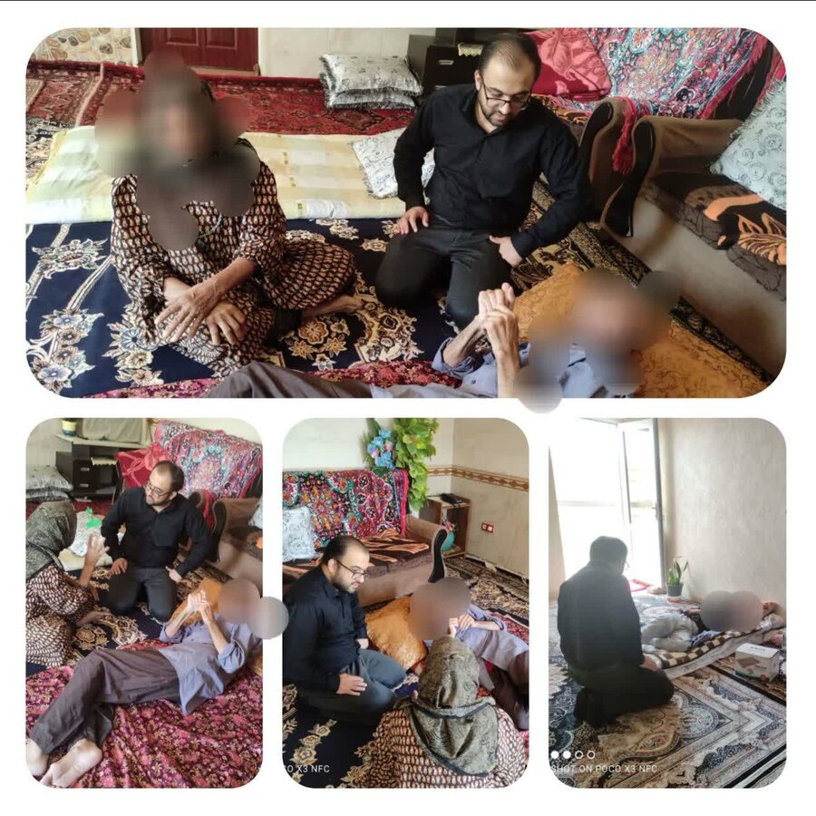بازدید اکبر منیعی، رئیس بهزیستی شهرستان بهار از منازل روستایی مددجویان 