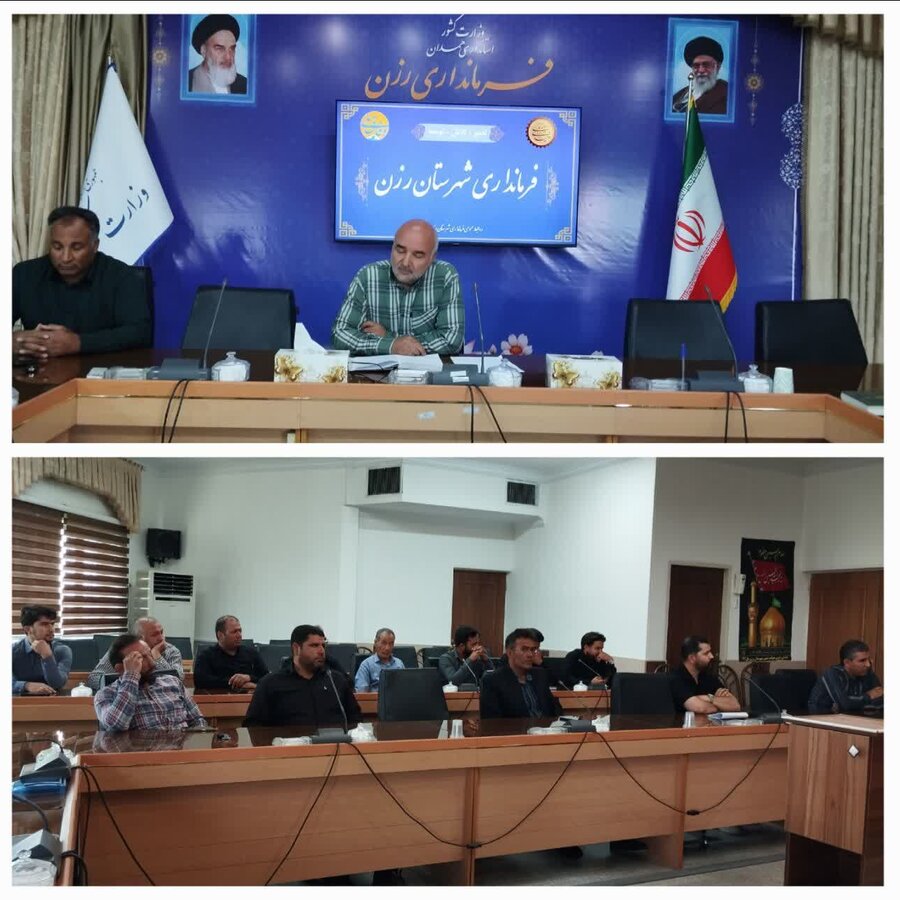برگزاری جلسه مدیریت بحران برای دهیاران بخش مرکزی در فرمانداری شهرستان رزن