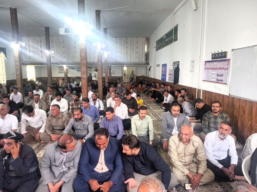 برپایی میز خدمت بهزیستی در مسجد روستای نساره علیا دیواندره
