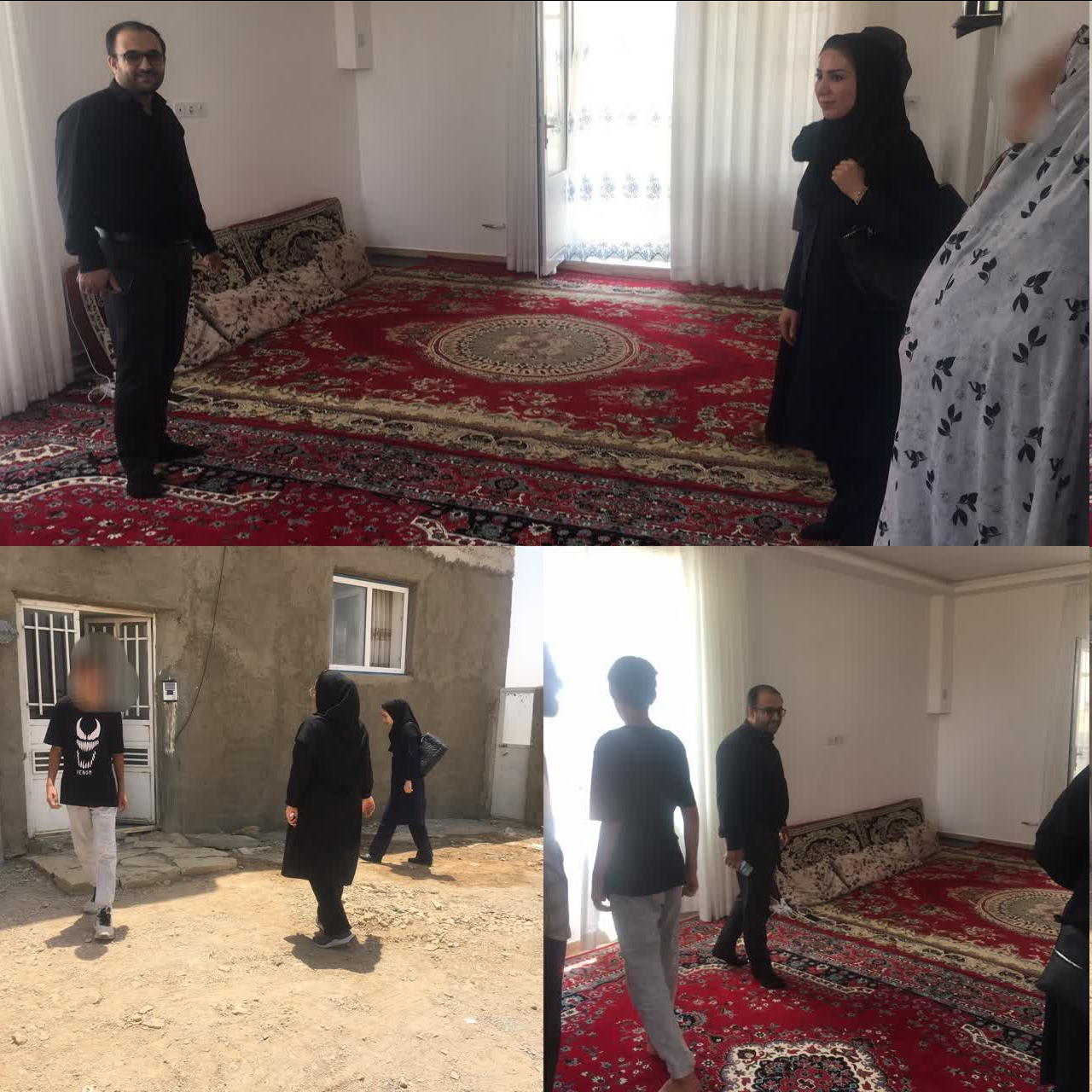 بازدید رئیس اداره بهزیستی و مددکاران از مسکنهای احداث شده مددجویان در شهرستان بهار