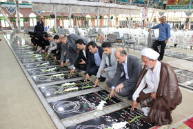 گلباران مزار شهدا و تجدیدمیثاق مدیرکل و کارکنان بهزیستی گیلان با شهدا در گلزار شهدای رشت
