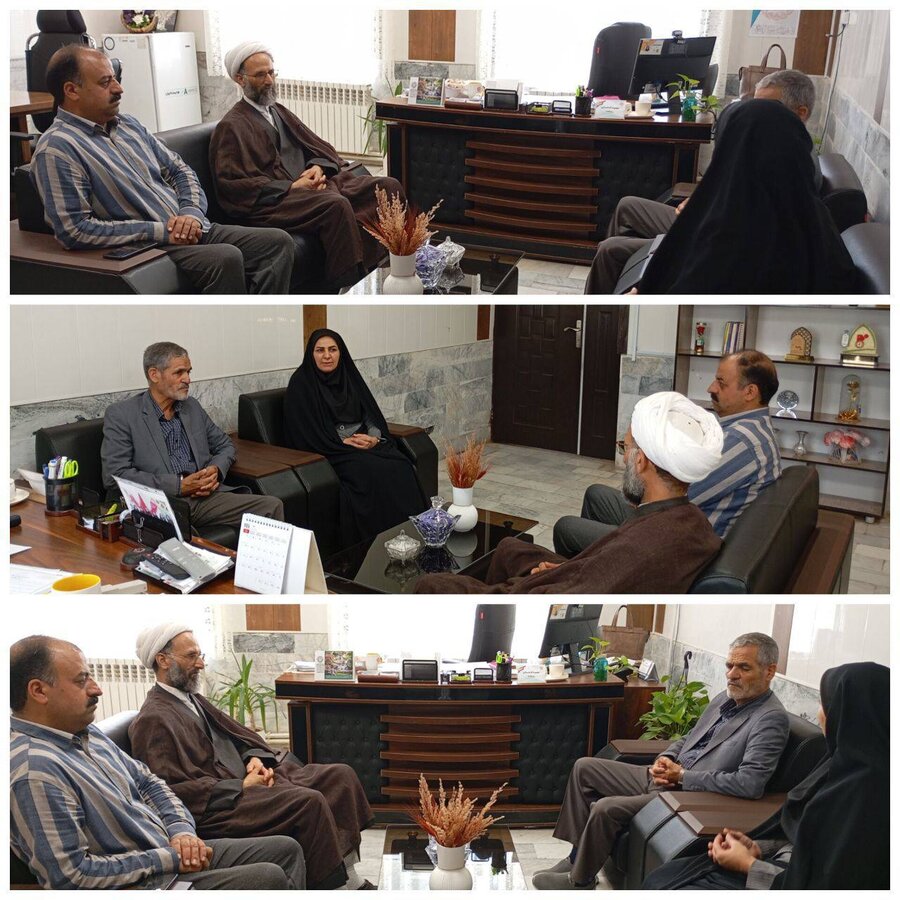 دیدار امام جمعه بخش مود و هیأت مدیره موسسه خیریه مهر طه با رئیس اداره بهزیستی شهرستان سربیشه