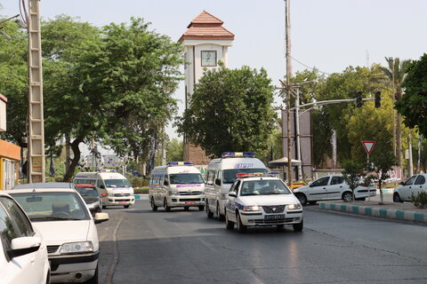 رژه خودرویی اورژانس اجتماعی ۱۲۳ بهزیستی در بوشهر؛ نمادی از حضور فعال در جامعه در هفته بهزیستی