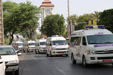 رژه خودرویی اورژانس اجتماعی ۱۲۳ بهزیستی در بوشهر؛ نمادی از حضور فعال در جامعه در هفته بهزیستی