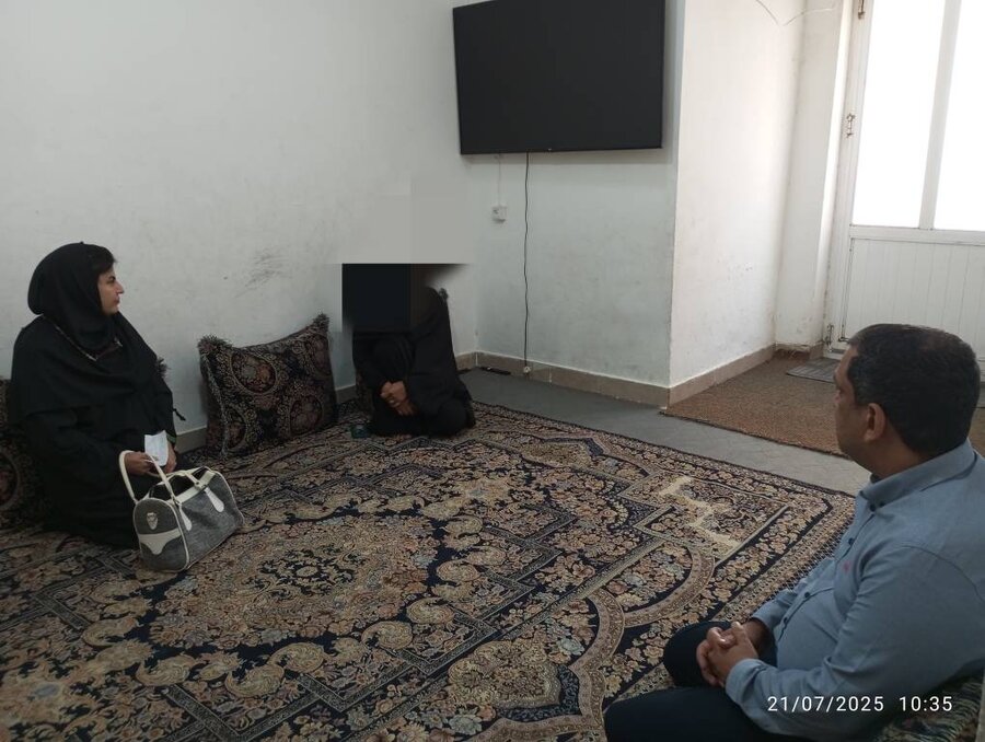 بازدید  ازمنزل مددجویان حوزه توانبخشی و بانوان تحت پوشش اداره بهزیستی کیش