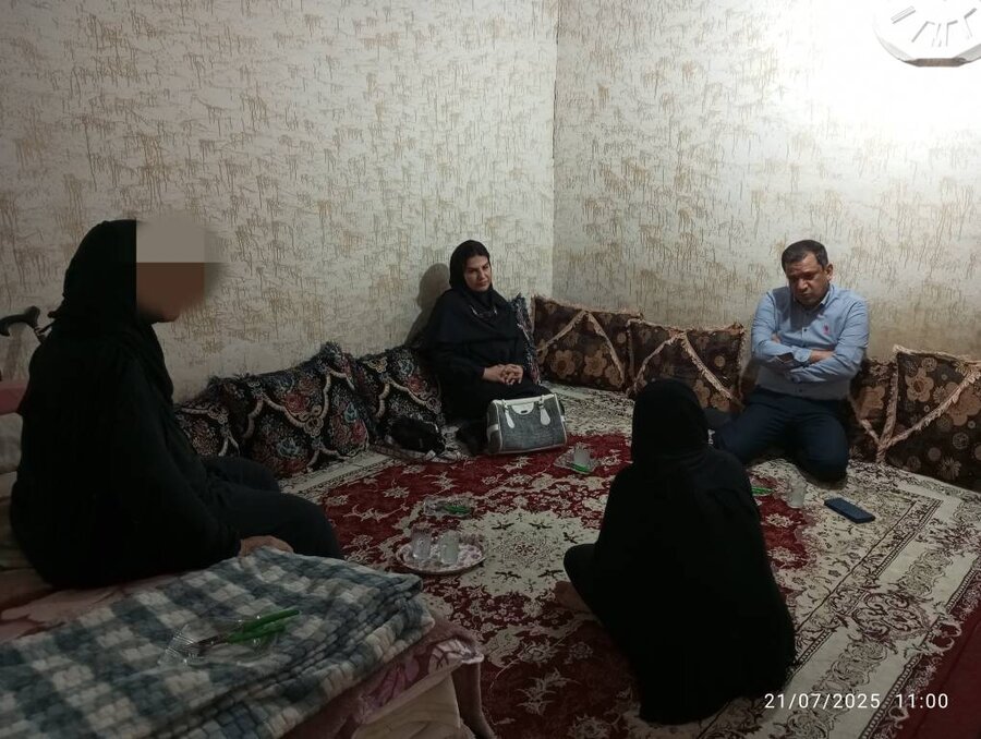 بازدید  ازمنزل مددجویان حوزه توانبخشی و بانوان تحت پوشش اداره بهزیستی کیش