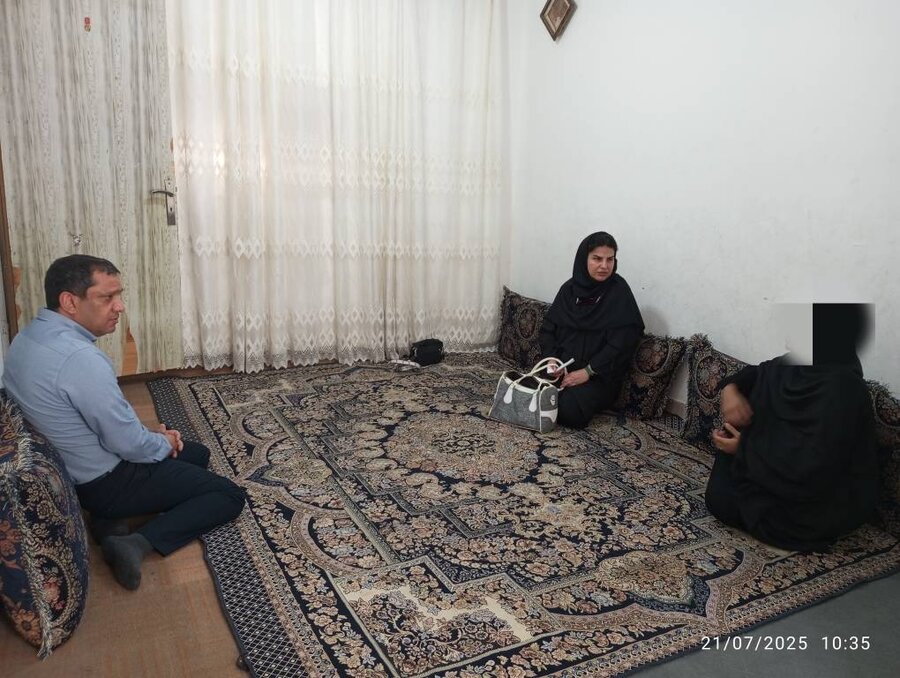 بازدید  ازمنزل مددجویان حوزه توانبخشی و بانوان تحت پوشش اداره بهزیستی کیش