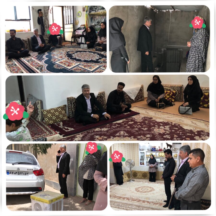 بازدید از منزل افراد دارای معلولیت بمناسبت هفته بهزیستی در قاینات