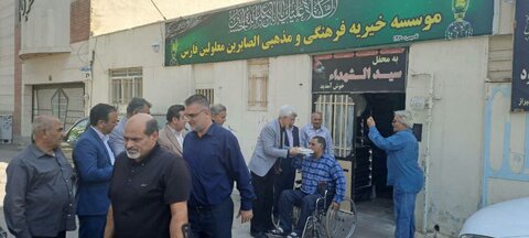 مراسم بدرقه گروه اعزامی الصابرین به عمود 317 در مسیر نجف به کربلا