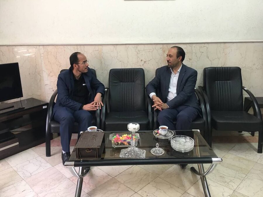 دماوند | دیدار صمیمانه رئیس اداره کتابخانه های عمومی با رئیس اداره بهزیستی شهرستان