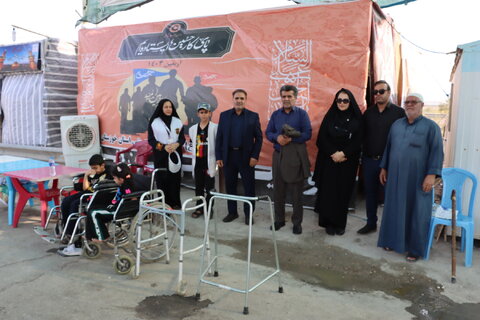 گزارش تصویری|بازدید مدیرکل بهزیستی خوزستان از موکب سیدالشهدا در مرز شلمچه