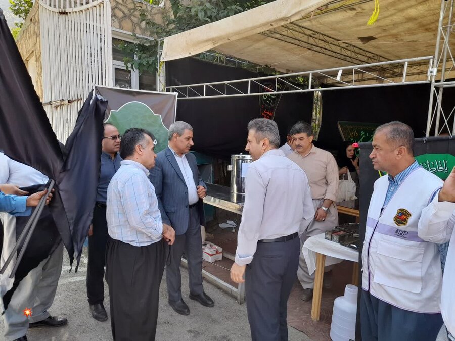 بازدید اعضای شورای هماهنگی ادارات وزارت تعاون، کار و رفاه اجتماعی کردستان از موکب مرز باشماق