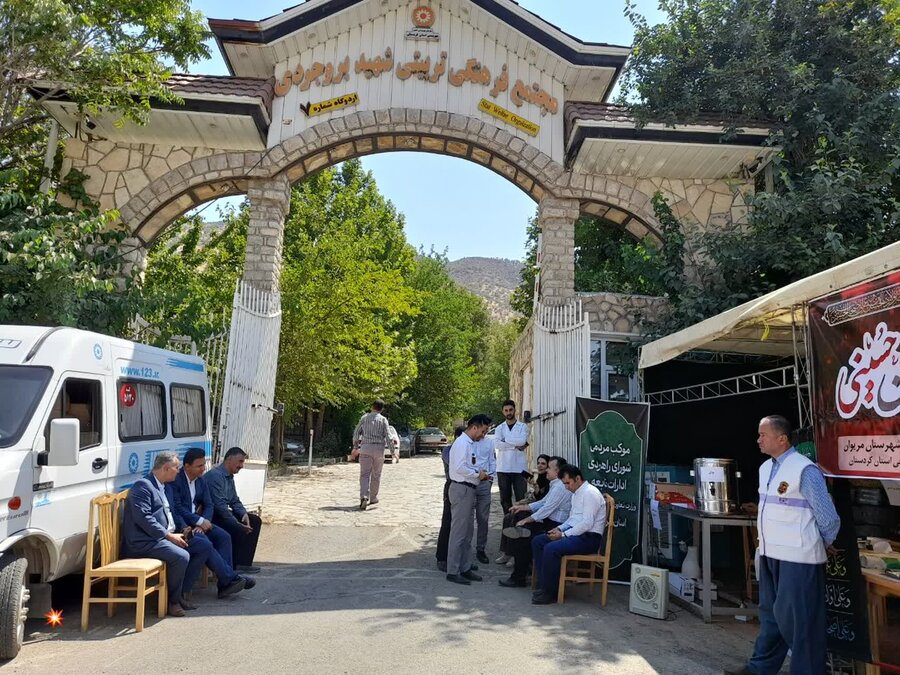 بازدید اعضای شورای هماهنگی ادارات وزارت تعاون، کار و رفاه اجتماعی کردستان از موکب مرز باشماق