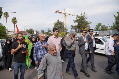 آیین پیاده روی جاماندگان اربعین حسینی و مراسم زیات اربعین در بهزیستی گیلان