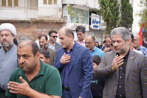 آیین پیاده روی جاماندگان اربعین حسینی و مراسم زیات اربعین در بهزیستی گیلان