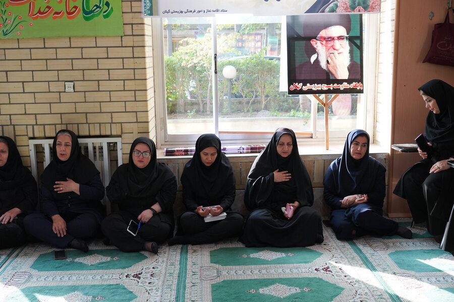 برگزاری مراسم قرائت زیارت پرفیض اربعین در حسینیه حضرت علی اصغر (ع) بهزیستی گیلان