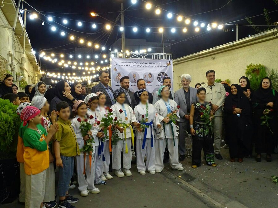 مراسم جشن قهرمانی ورزشی -انتخابی تیم ملی فرزندان شهر راز در کوی امام علی (ع)