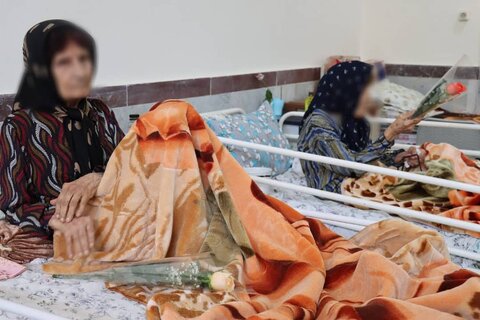 بوسه سرپرست بهزیستی استان بوشهر  بر دستان مادران بوشهری