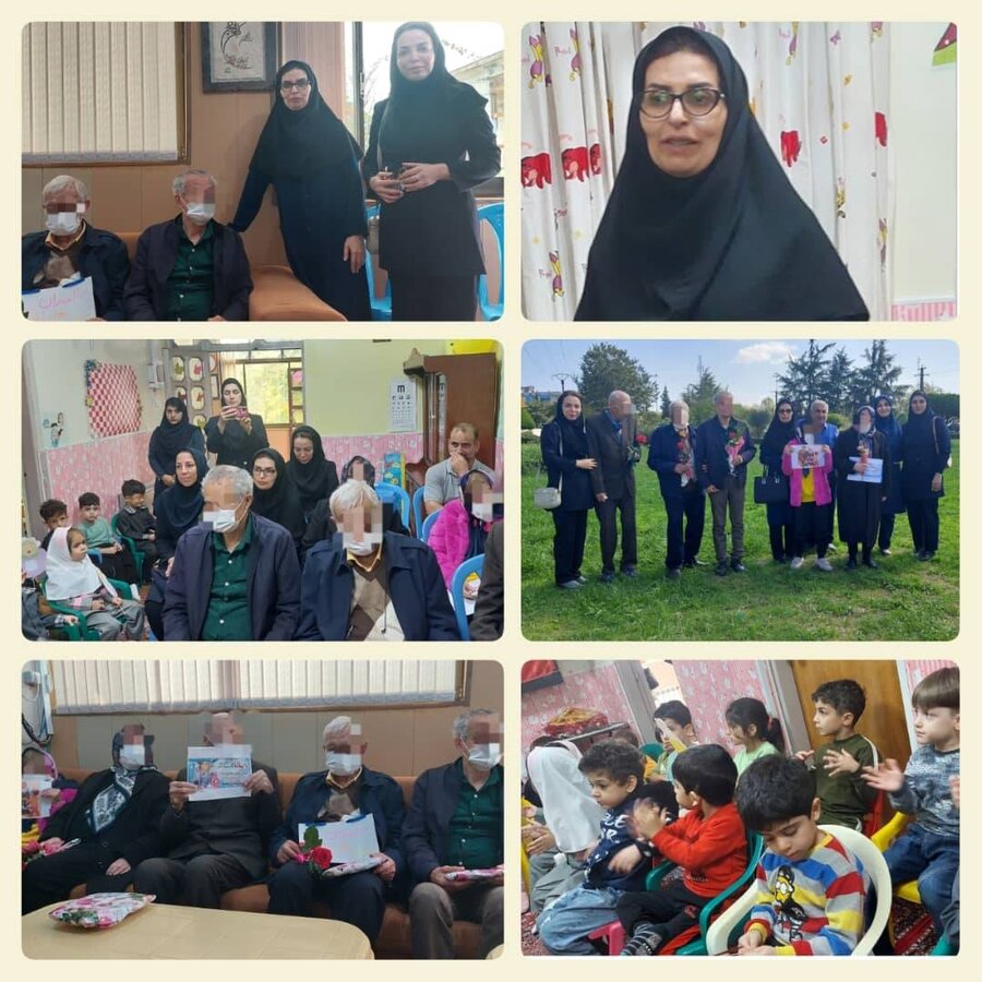 بندرانزلی / حضور سالمندان در مهدکودک به مناسبت روز جهانی سالمندان 