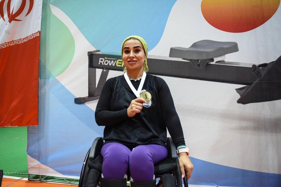  رضوانشهر/بانوی توانخواه ضایعه نخاعی رضوانشهری قهرمان مسابقات پاراکومتر کشوری شد