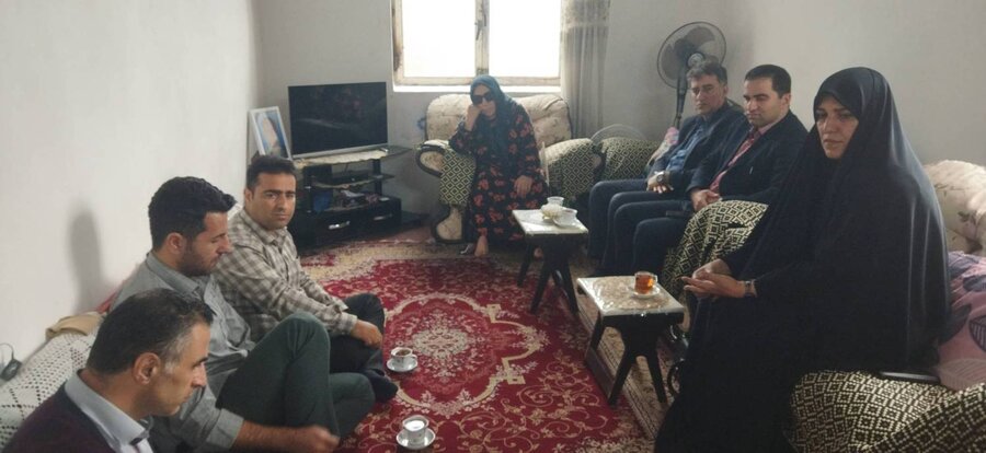 رودسر/دیدار مسئولین شهرستان با خانواده های تحت حمایت دارای معلولیت بینایی در بخش کلاچای 