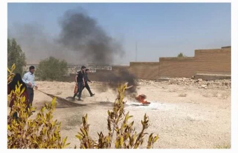 جهرم|برگزاری دوره آموزشی آتش نشانی در موسسه خیریه فاطمه الزهرا (س)