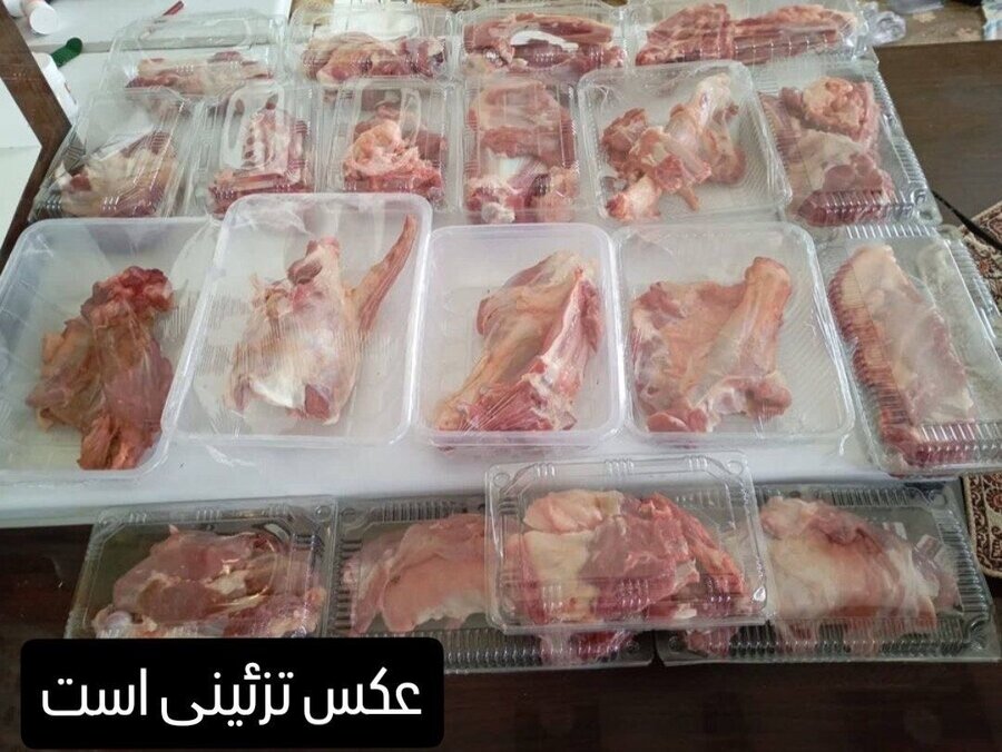 لامرد|توزیع ۱۰۰ کیلوگرم گوشت نذری میان مددجویان بهزیستی لامرد