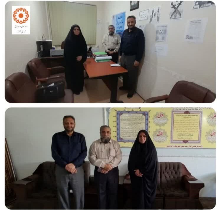 بازدید مدیر دفتر حمایت از زنان و کودکان دادگستری خوزستان از مرکز مهر خانواده خرمشهر