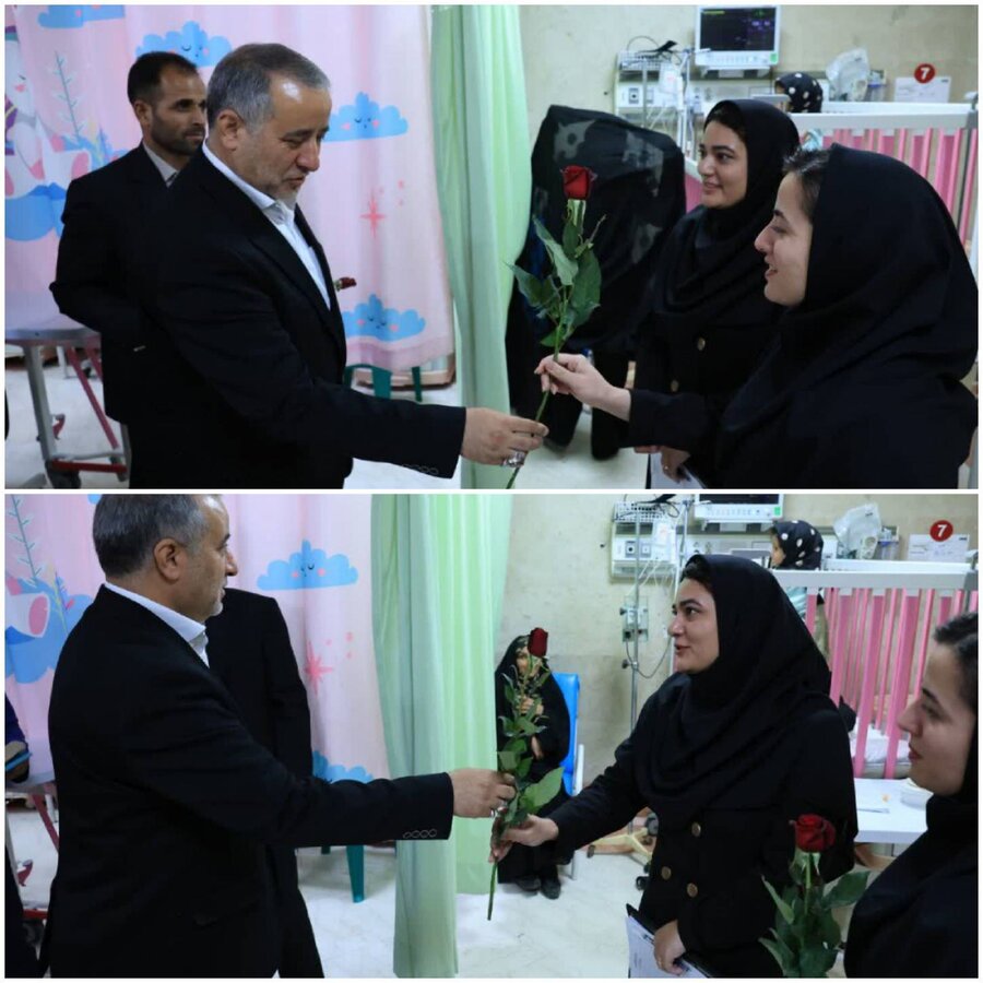 تقدیر استاندار از کارشناسان اورژانس اجتماعی مرکزاستان۱۲۳ در حین بازدید از اورژانس پزشکی ۱۱۵ به مناسبت روز پرستار