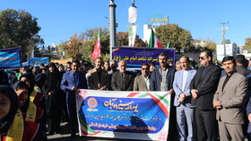 حضور سرپرست اداره کل بهزیستی خراسان شمالی در راهپیمایی 13 آبان روز دانش آموز