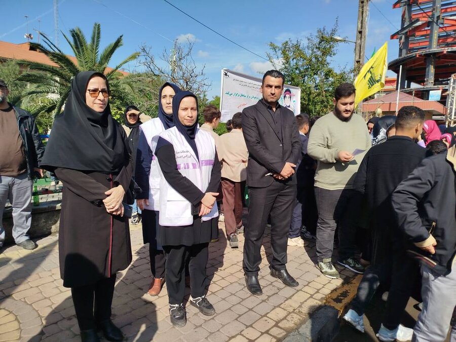 گزارش تصویری /کارکنان و کارشناسان اورژانس اجتماعی بهزیستی شهرستانهای استان در راهپیمایی 13 آبان