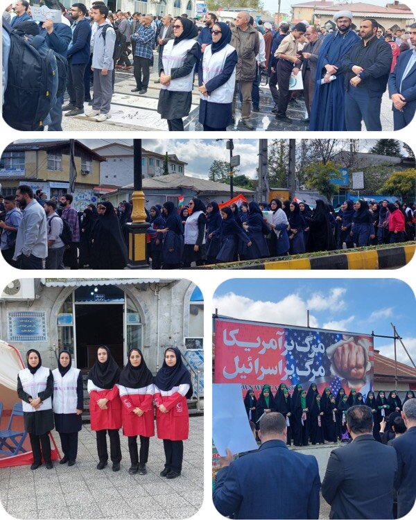 گزارش تصویری /کارکنان و کارشناسان اورژانس اجتماعی بهزیستی شهرستانهای استان در راهپیمایی 13 آبان