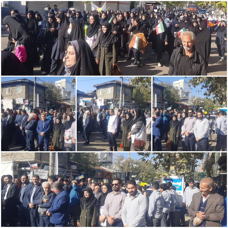 گزارش تصویری /کارکنان و کارشناسان اورژانس اجتماعی بهزیستی شهرستانهای استان در راهپیمایی 13 آبان
