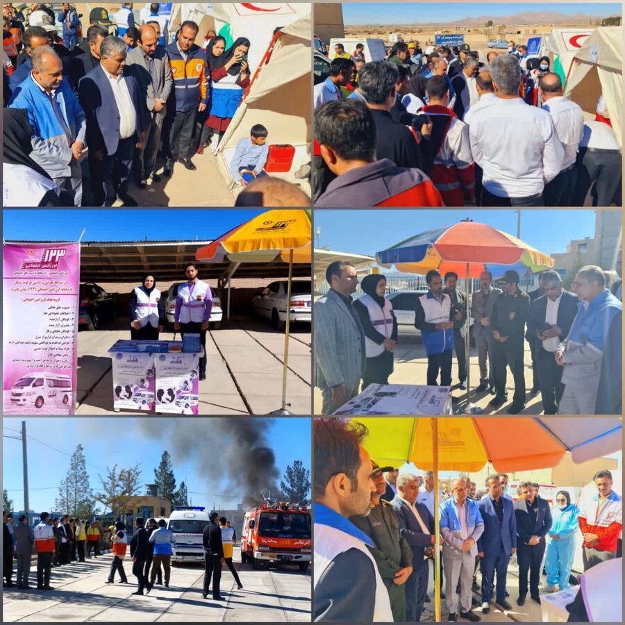 حضور فعال اورژانس اجتماعی ۱۲۳ شهرستان خوسف درمانور مدیریت بحران انفجار