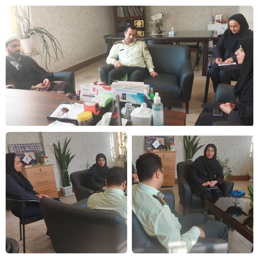 بندرانزلی /جلسه هم اندیشی نیروی انتظامی و بهزیستی در شهرستان 