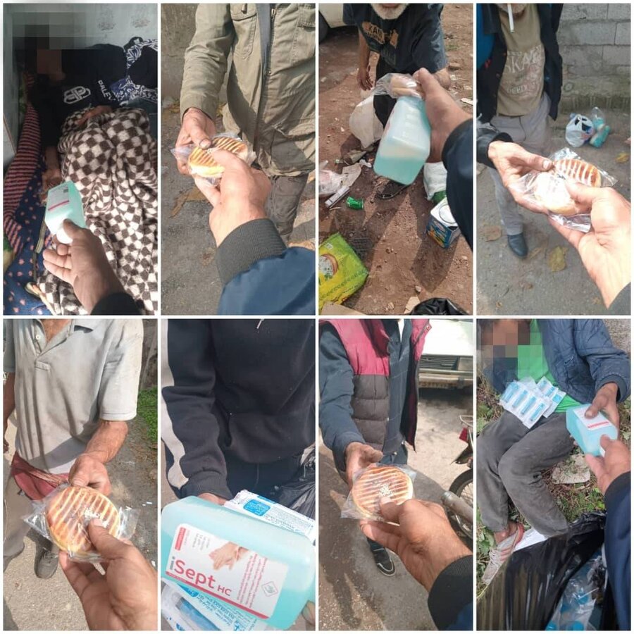  لاهیجان/ توزیع اقلام بهداشتی در میان بیماران وابسته به مواد مخدر توسط تیم موبایل سنتر 