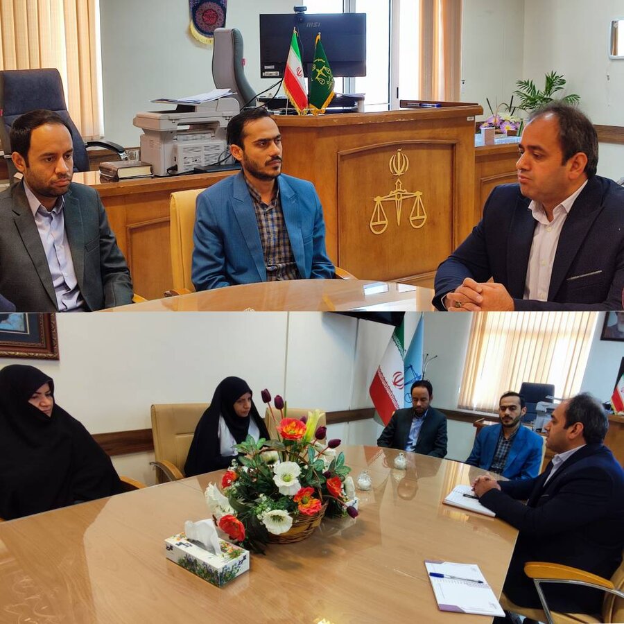 دیدار رئیس اداره بهزیستی بشرویه با رئیس دادگستری و دادستان شهرستان