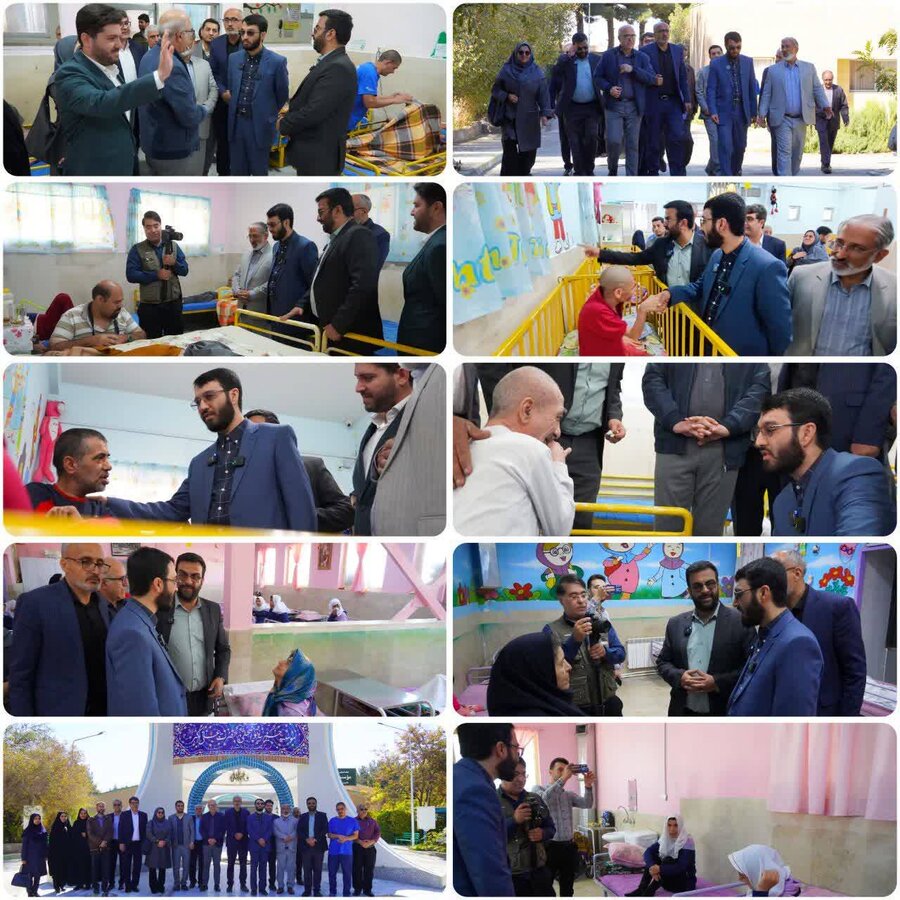 بازدید مشاور وزیر و رئیس مرکز بازرسی، ارزیابی عملکرد و ارتباطات مردمی وزارت تعاون، کار و رفاه اجتماعی از توانبخشی حضرت علی اکبر(ع)