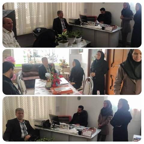 بازدید رئیس و مسئول و کارشناس توانبخشی بهزیستی شهرستان قاینات از مرکز روزانه سالمندان گوهر قاین