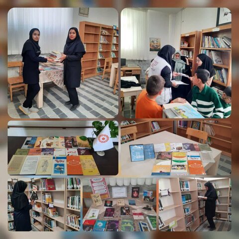 بازدید کارکنان بهزیستی و اورژانس اجتماعی شهرستان خوسف در هفته کتاب‌خوانی از کتابخانه حامی اندیشه روستای معصوم آباد