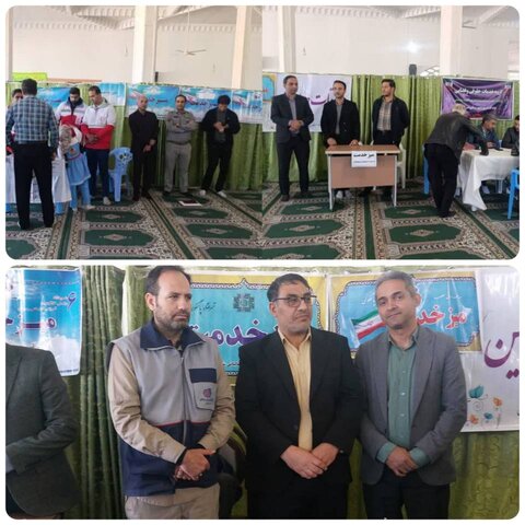 حضور معاون اداره بهزیستی شهرستان سرایان در میز خدمت به مناسبت هفته بسیج